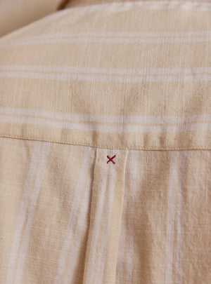 Latte Stripe Cotton Flex Shirt
