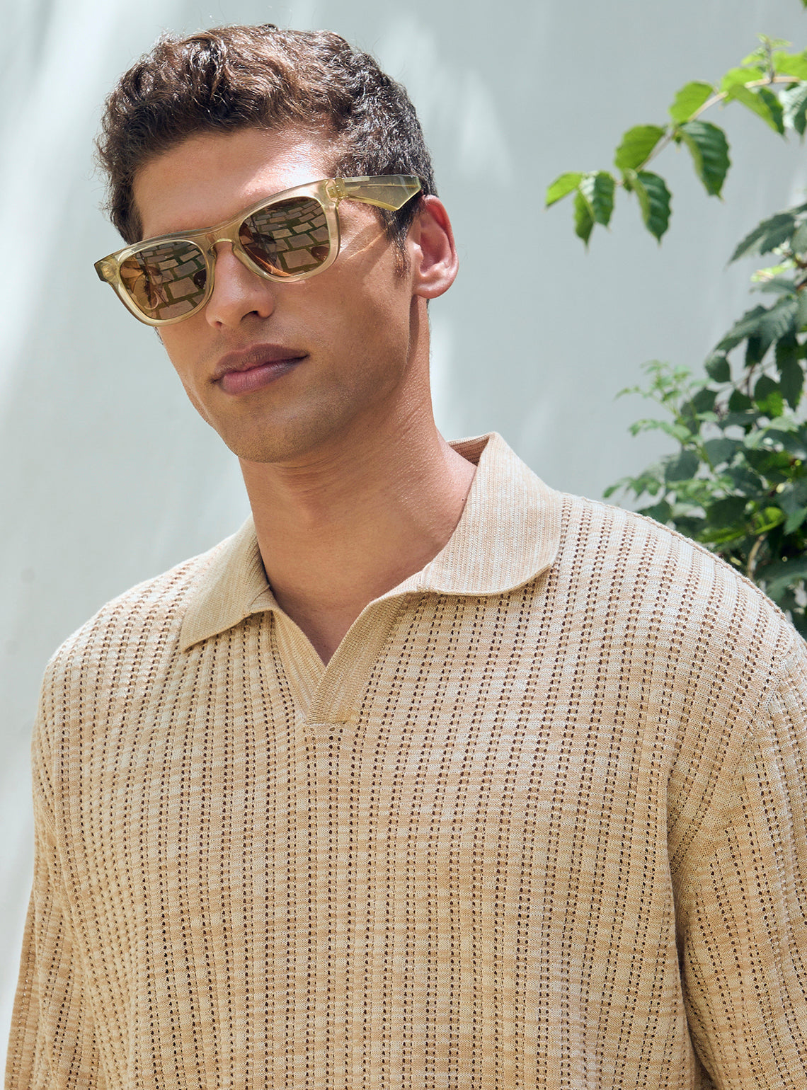 Parchment Brown Cotton Grindle Polo