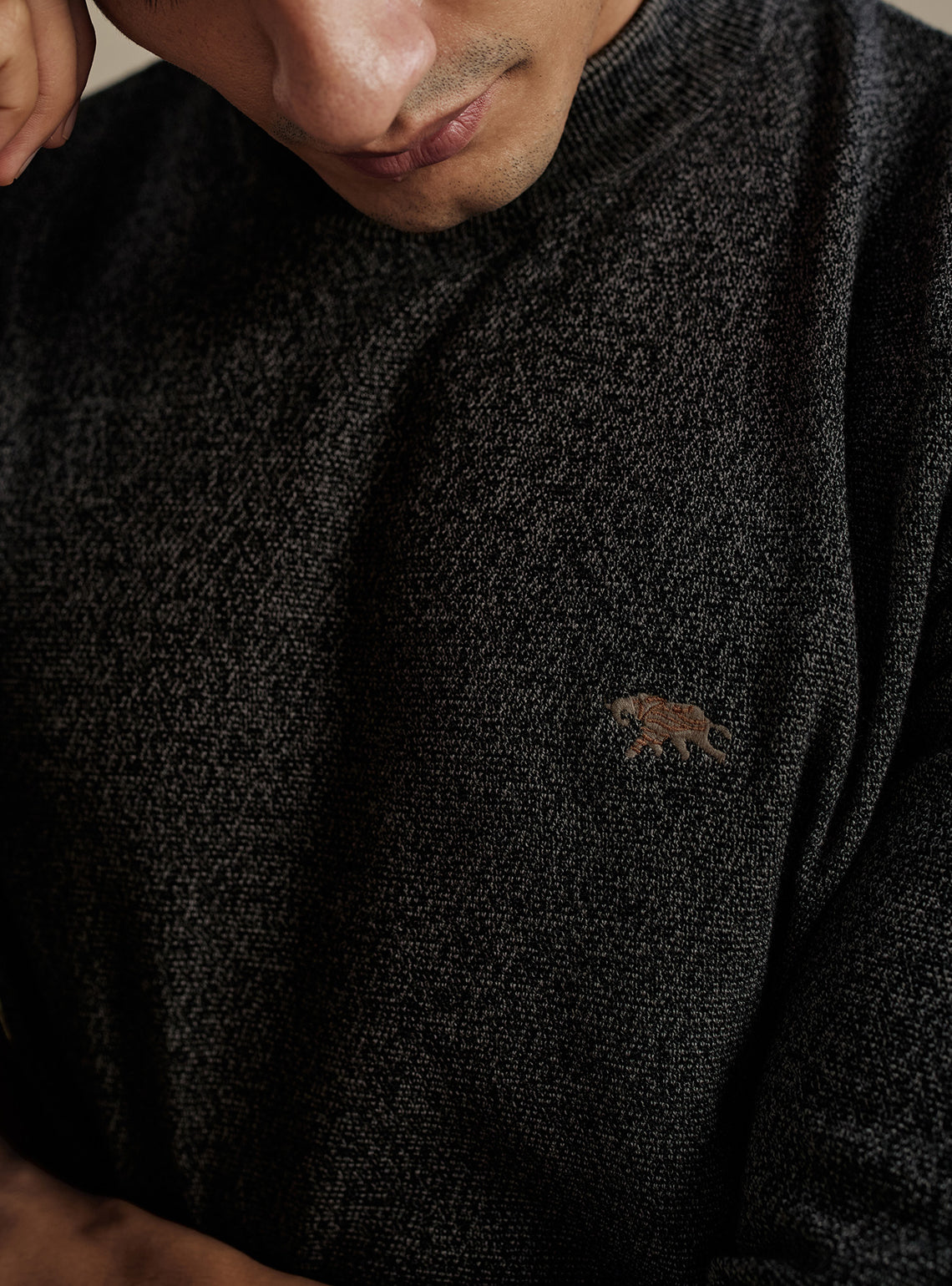 Onyx Black Cotton Pullover