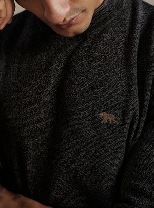 Onyx Black Cotton Pullover