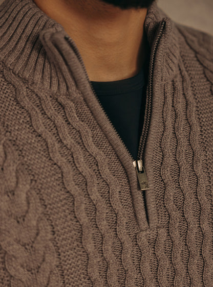 Rebel Brown Cotton Melange Pullover