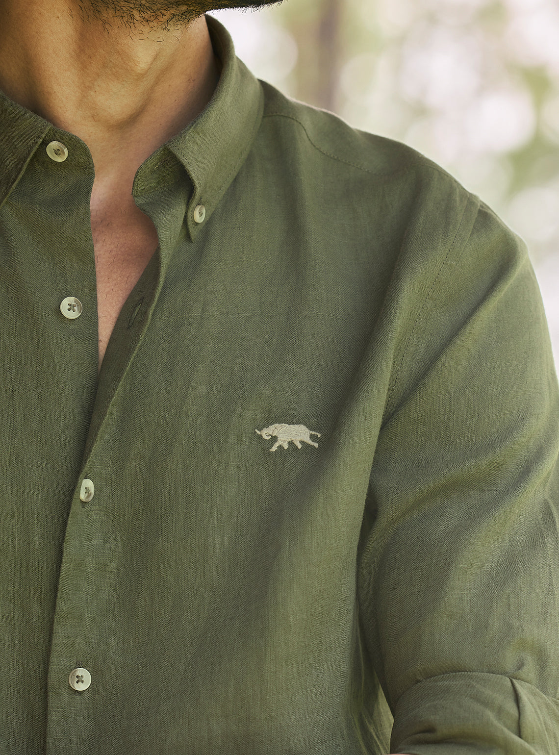 Terrain Olive European Linen Shirt