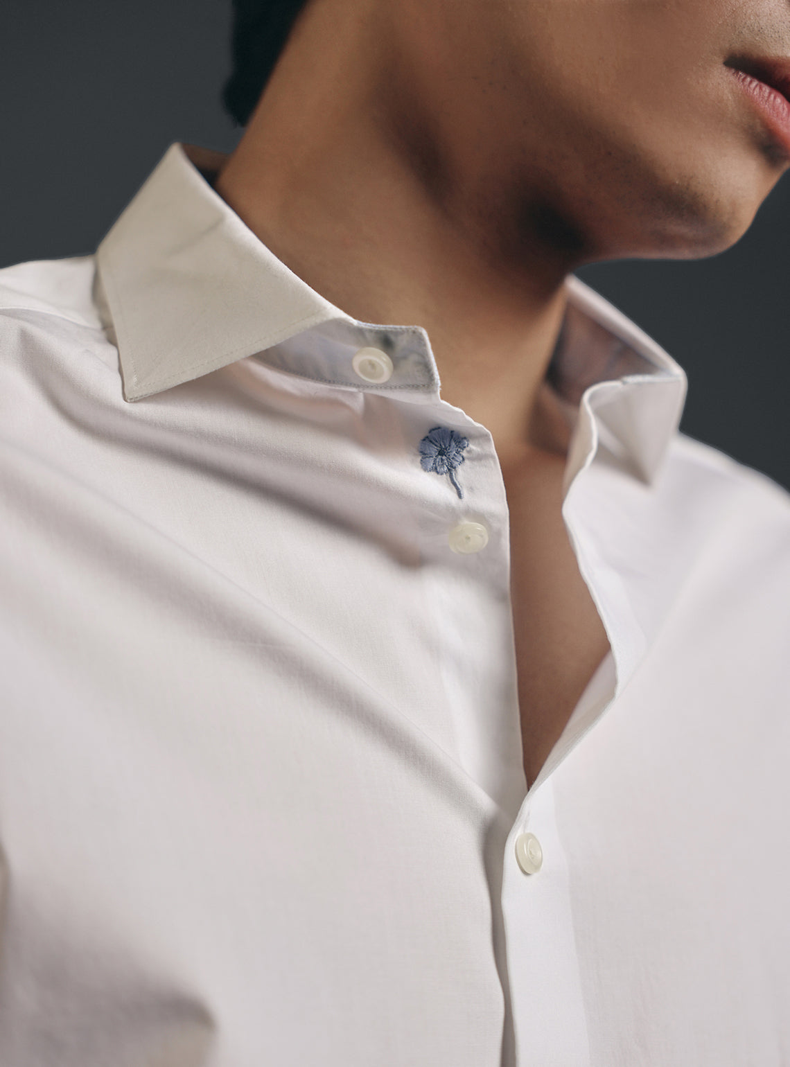 Crystal White Cotton Formal Shirt