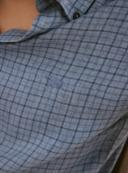 Raven Blue Check Linen Shirt