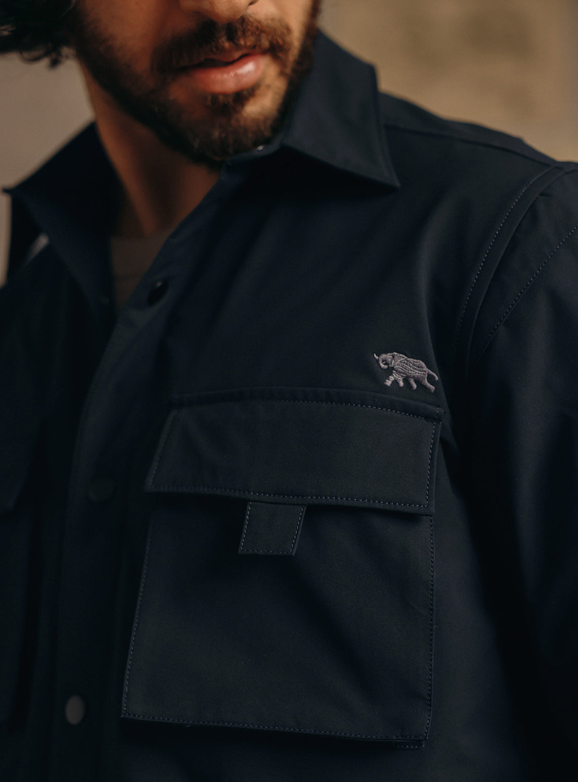Aztec Navy Poly Utility Shirt