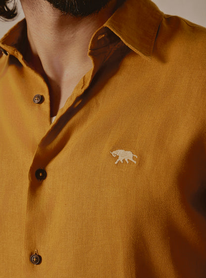 Amber Mustard Linen Shirt