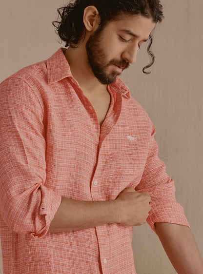 Ember Orange Linen Shirt