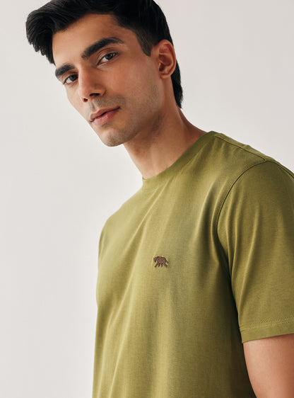 Teak Olive Cotton Crew