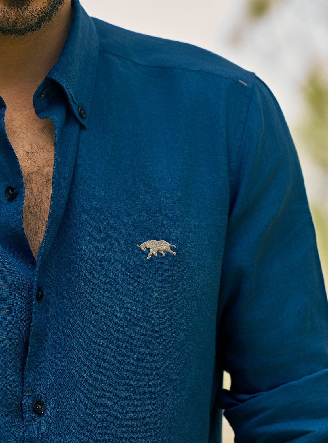Keel Navy Lyocell Linen Shirt