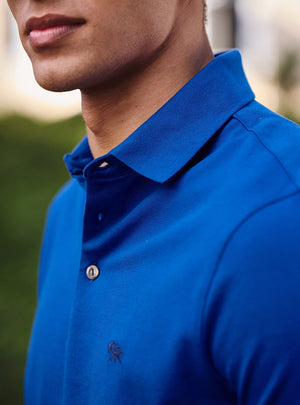 Blue Pique Polo