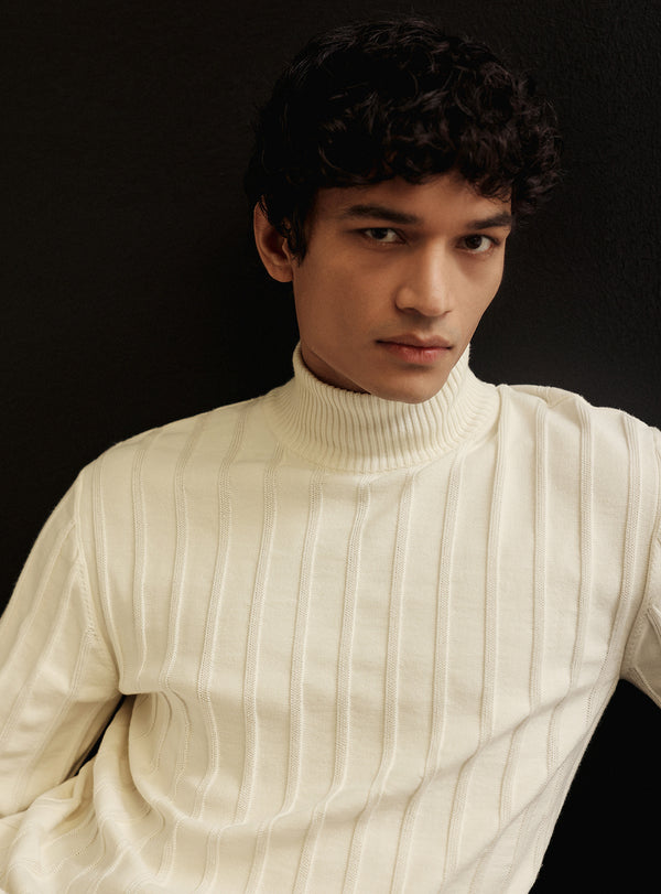 Seashell White Cotton Pullover