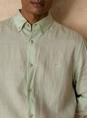 Lagoon Teal European Linen Shirt