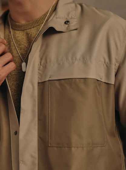 Khaki Quicksand Poly Twill Overshirt