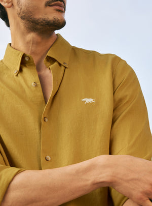 Honey Mustard European Linen Shirt