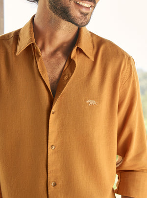 Alpenglow Gold Lyocell Linen Shirt