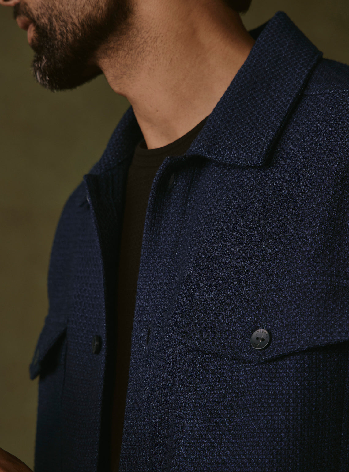 Abyss Indigo Cotton Dobby Overshirt