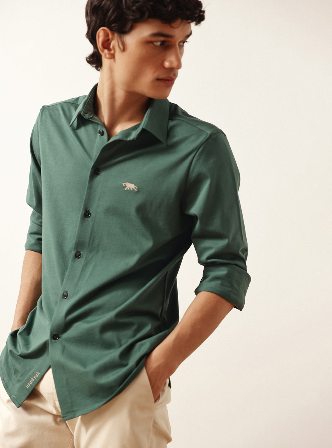Mineral Olive Cotton Knit Shirt