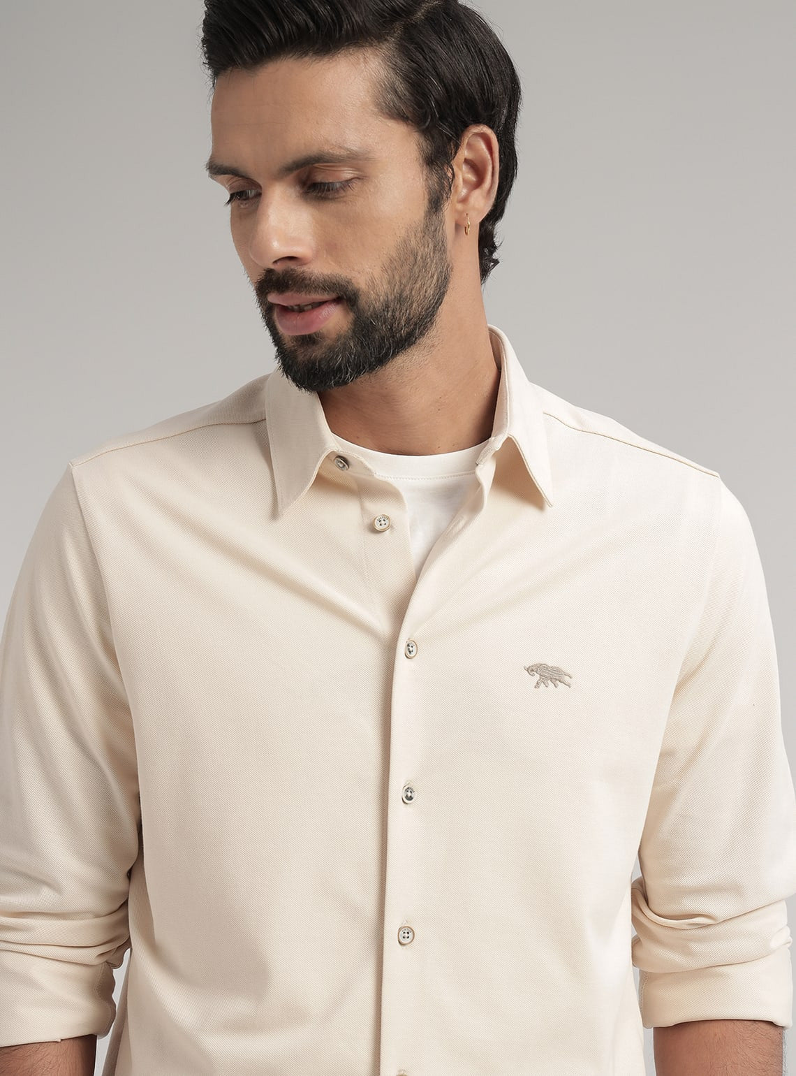 Bone White Pique Shirt