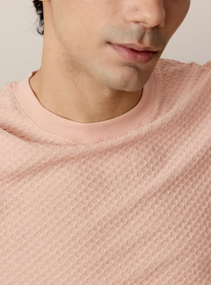 Rose Fog Cotton Blend Crew