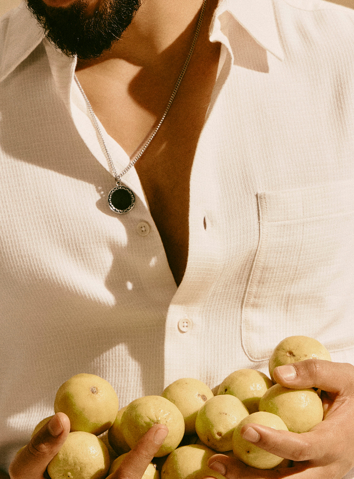 Gozo Beige Cotton Blend Shirt