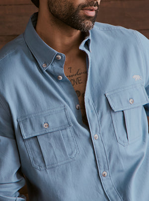 Glacier Blue Explorer Cotton Shirt