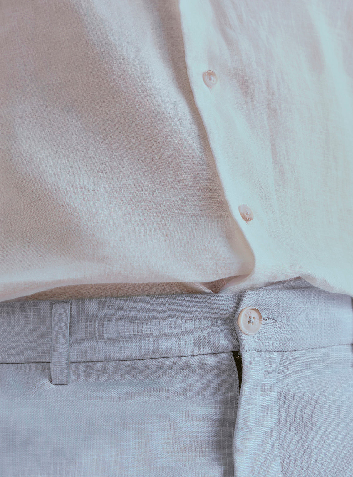 Current Blue Linen Stripe Trousers
