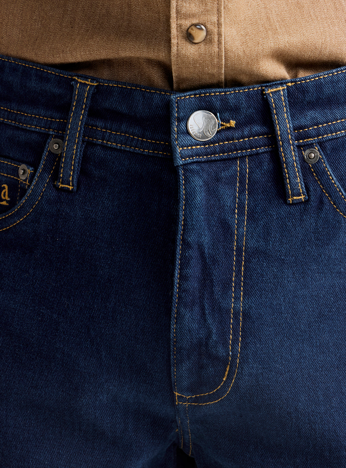 Vulcan Blue Cotton Blend Jeans