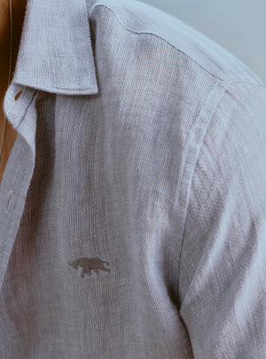 Harbour Blue Linen Dobby Shirt