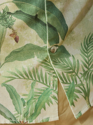Summer Fern Cotton Linen Print Shirt