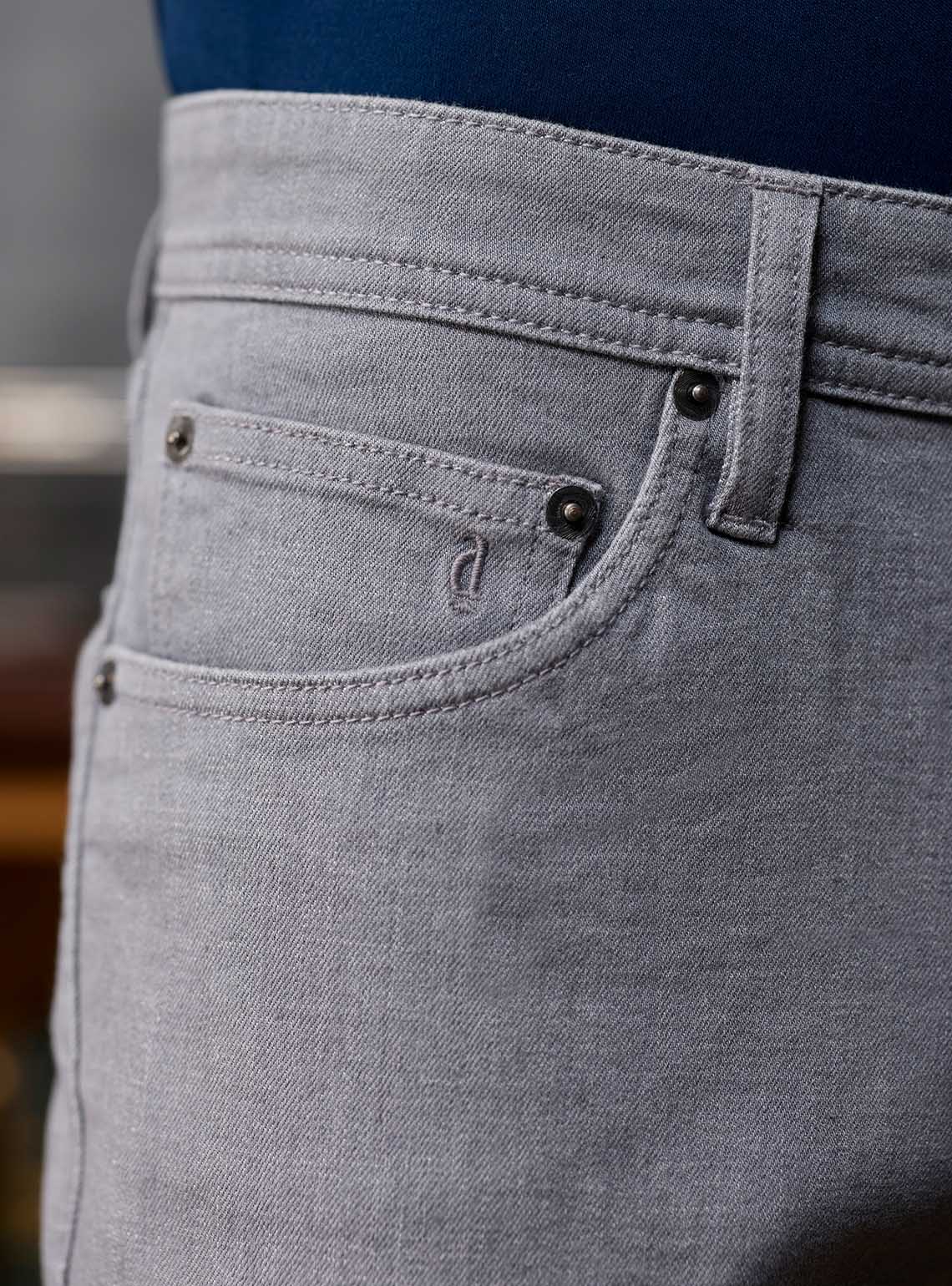 Smoke Grey Cotton Viscose Denim Jeans