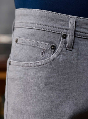 Smoke Grey Cotton Viscose Denim Jeans