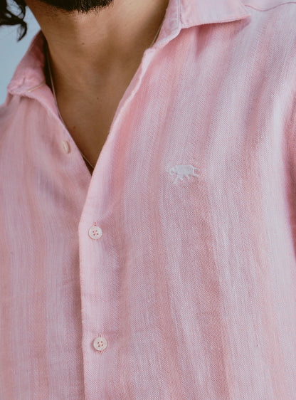Blush Pink Linen Structure Shirt