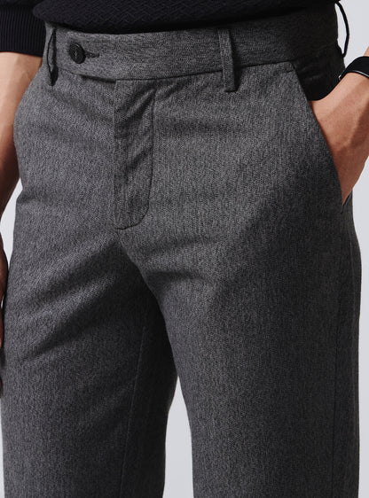 Mirage Grey Cotton Melange Trousers