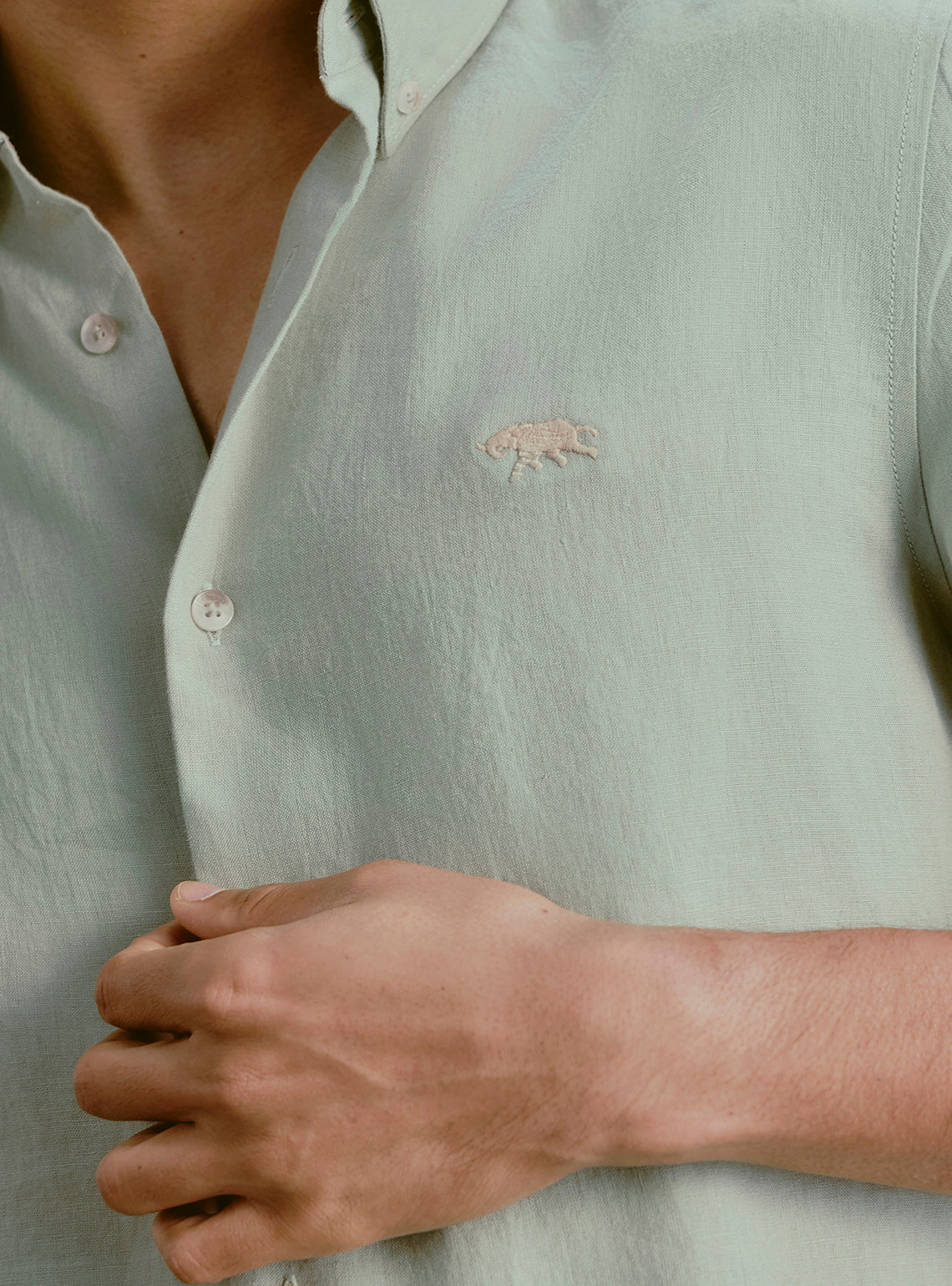 Tide Green Linen Shirt