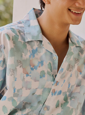Sea Patch Cotton Print Shirt