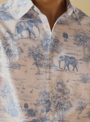 Jungle Ink Cotton Poplin Print Shirt