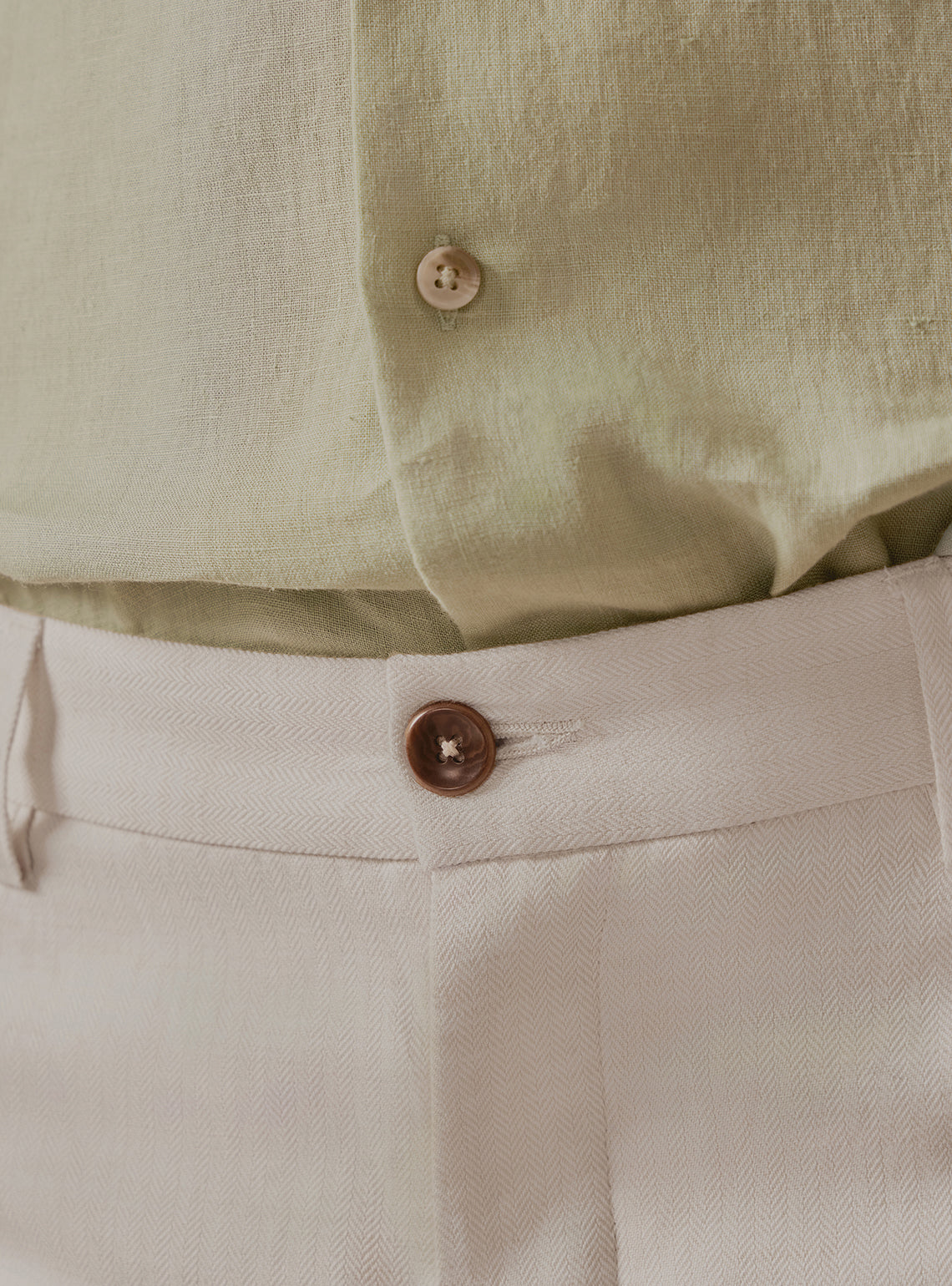 Dune Off White Linen Trousers