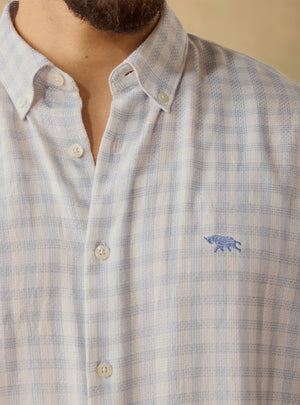 Blue Tide Cotton Check Shirt