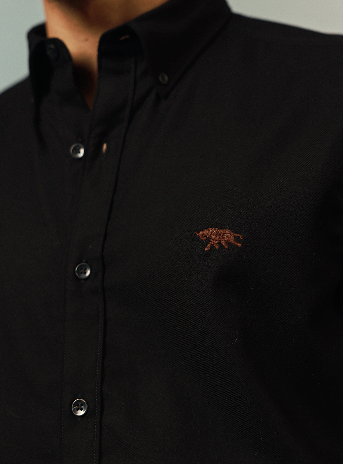 Galactic Black Cotton Twill Shirt