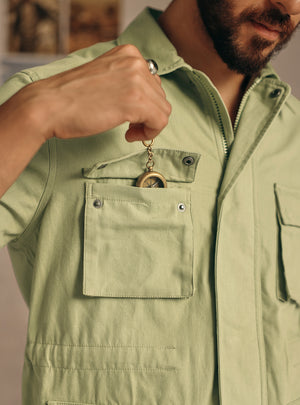 Tallow Green Cotton Canvas Overshirt