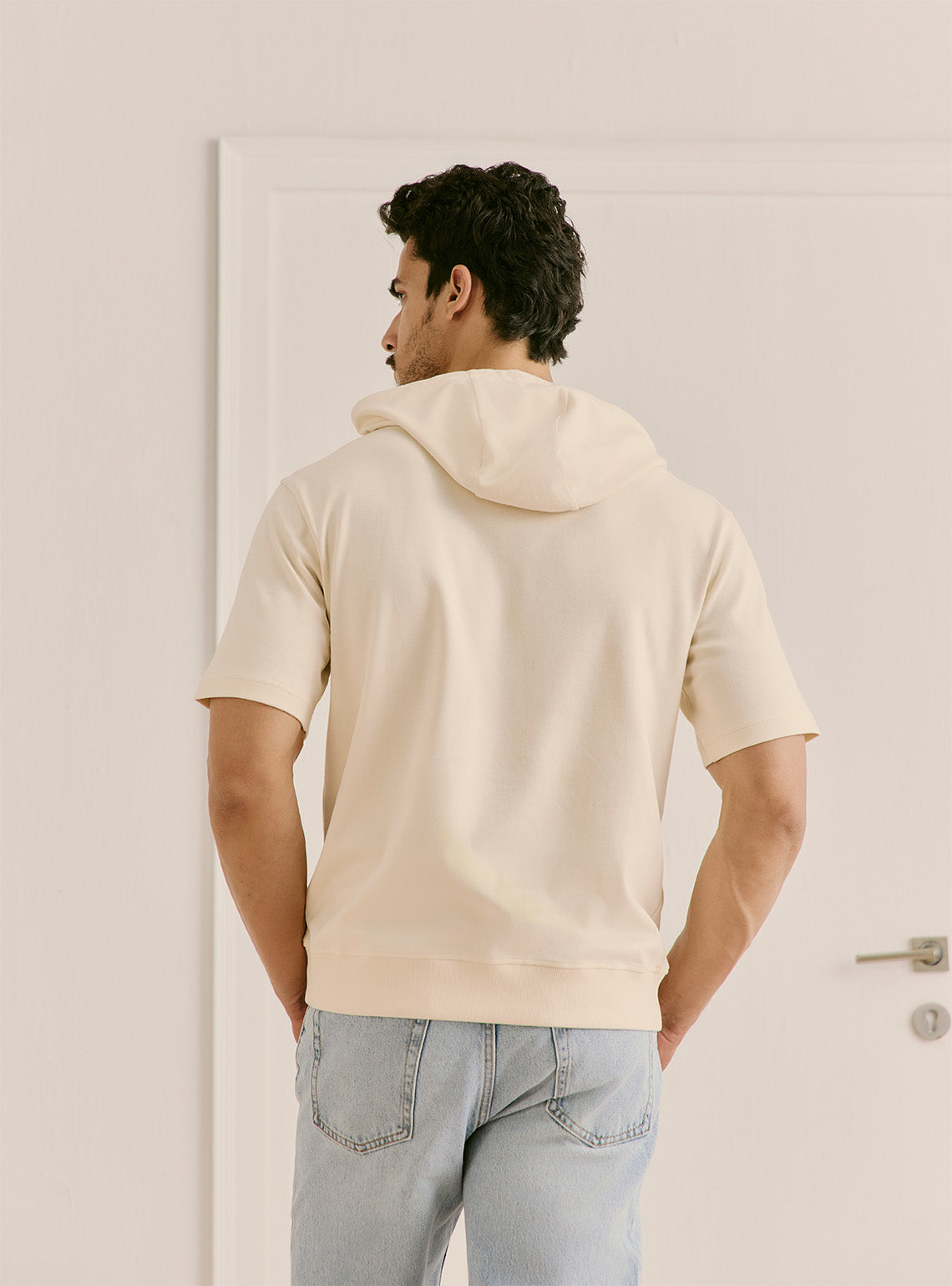 Retreat Off-White Cotton Hoodie