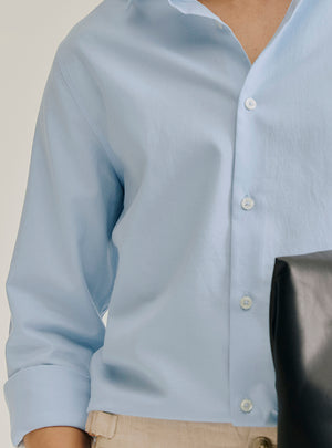 Indigo Blue Cotton Twill Shirt