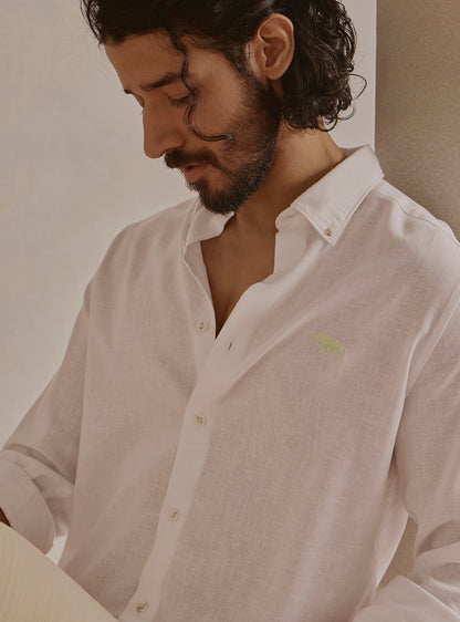 Cloud White Linen Shirt