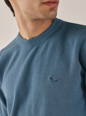 Bermuda Blue Cotton Pullover