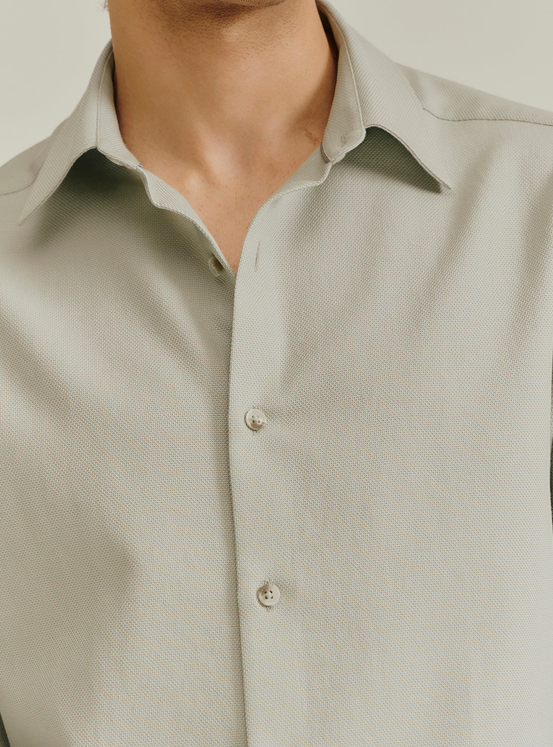 Leaf Green Cotton Dobby Shirt