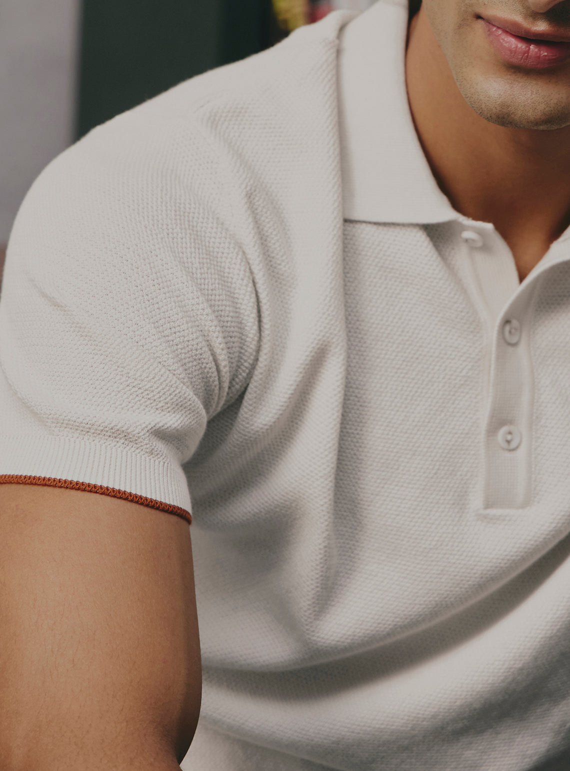 Cream Off White Cotton Polo