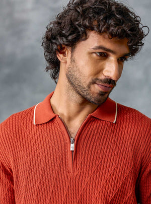 Rally Rust Cotton Cables Polo