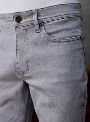 Cloud Grey Cotton Viscose Denim Jeans