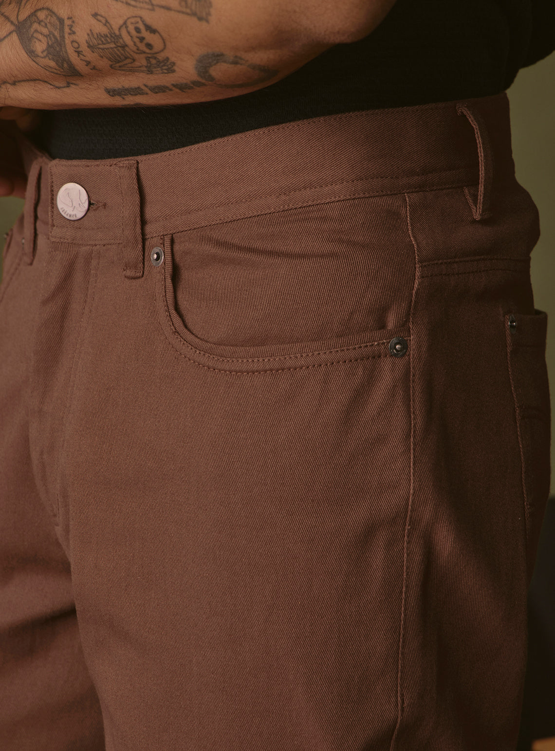 Earthy Brown Cotton Chino