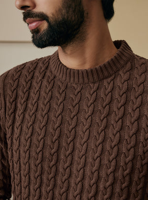 Earthy Brown Cotton Pullover